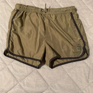 Zara Olive Green Kids Swim Trunks with Black Trim